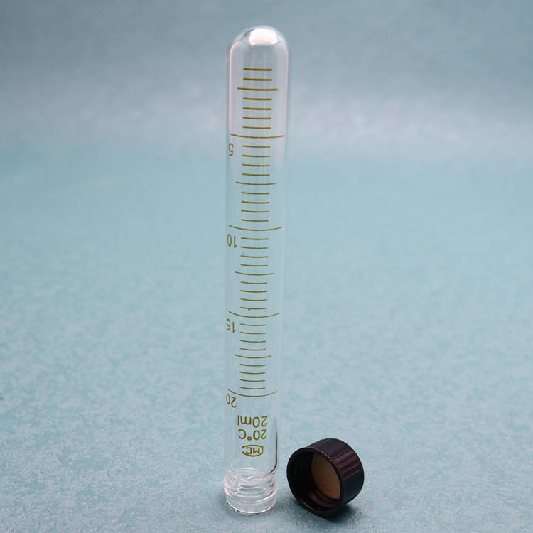 Borosilicate glass culture/test tube with screwcap and PTFE stopper
