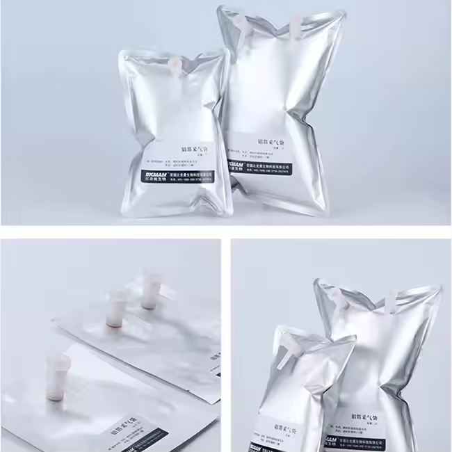 Single And Dual Valve Gas Sampling Bags 1l 3l 4l 5l 8l 10l 15l Aluminum Foil Beakers For Laboratory