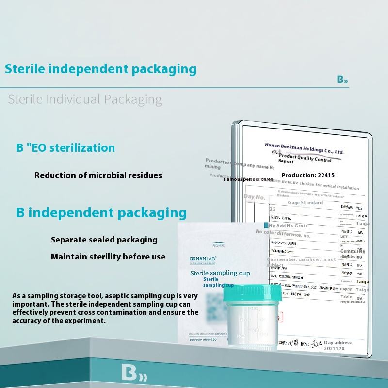 Biological Sterile Sampling Cup Disposable Plastic Lab Supply Container Screw Cap Lid Independent Pa