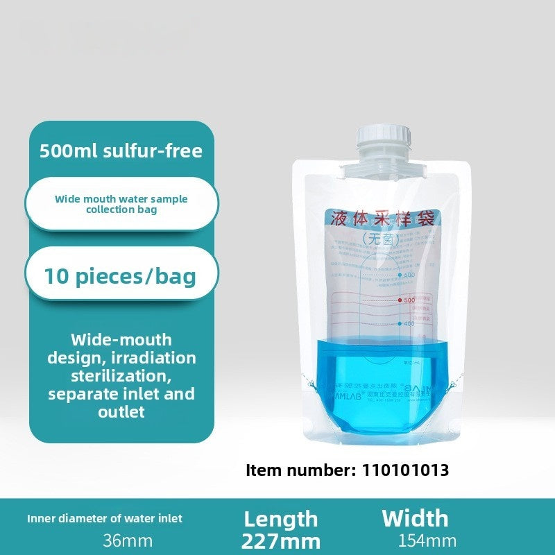 Biological Wide-Opening Sterile Water Sampling Bag Large-Opening Disposable Sulfur-Containing