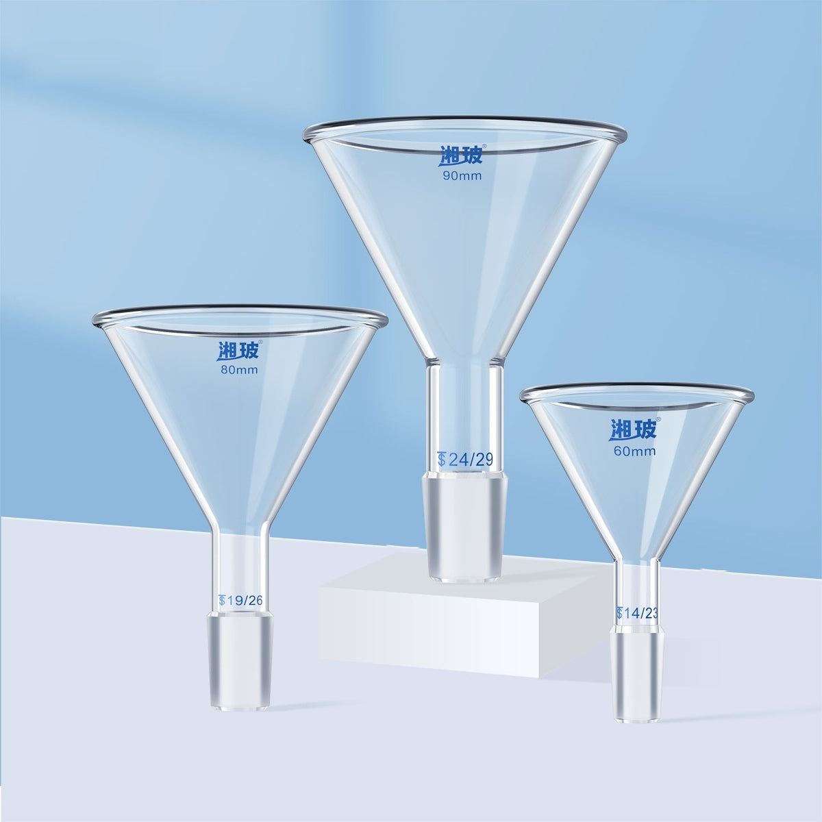 Glassware Standard-Mouth Triangular Funnel Glass Funnels