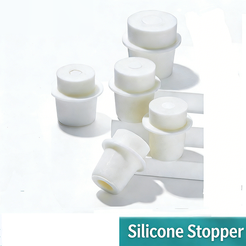 Silicone Stopper with Frit/Core for Erlenmeyer Flask, Glass Test Tube, Volumetric Flask