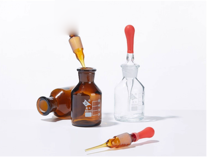 Glass Dropper Bottles/English-Style Dropper Bottles/Transparent/Brown/White Graduated Dropper Bottle
