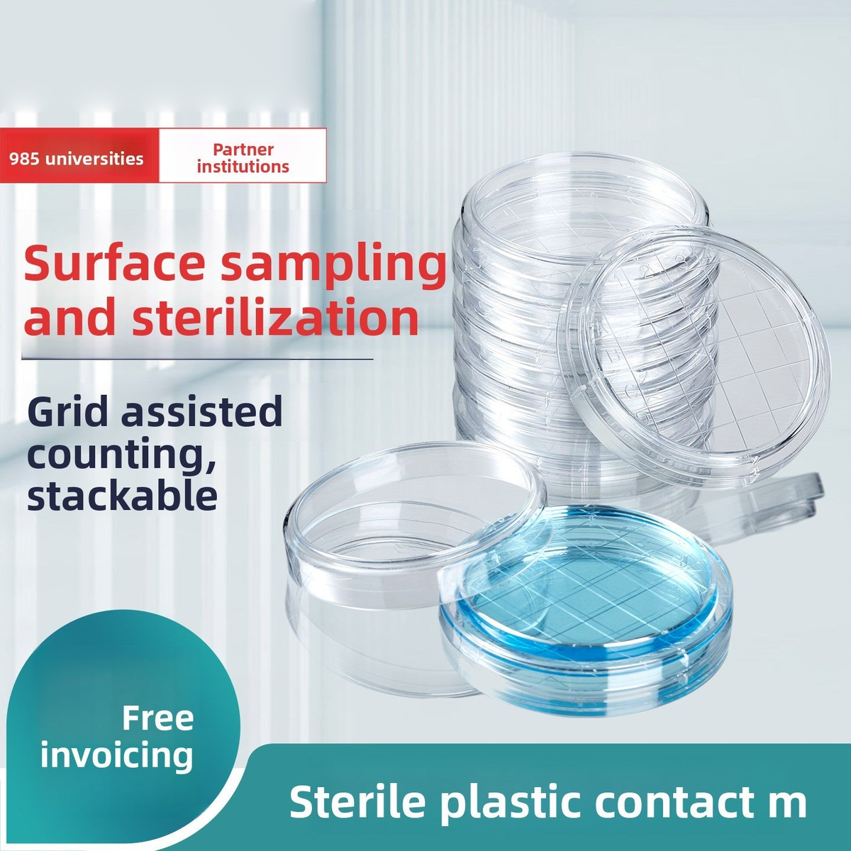 Biological Disposable Plastic Round 55mm Sterile Rodac Plate for Laboratory Microbial Sampling