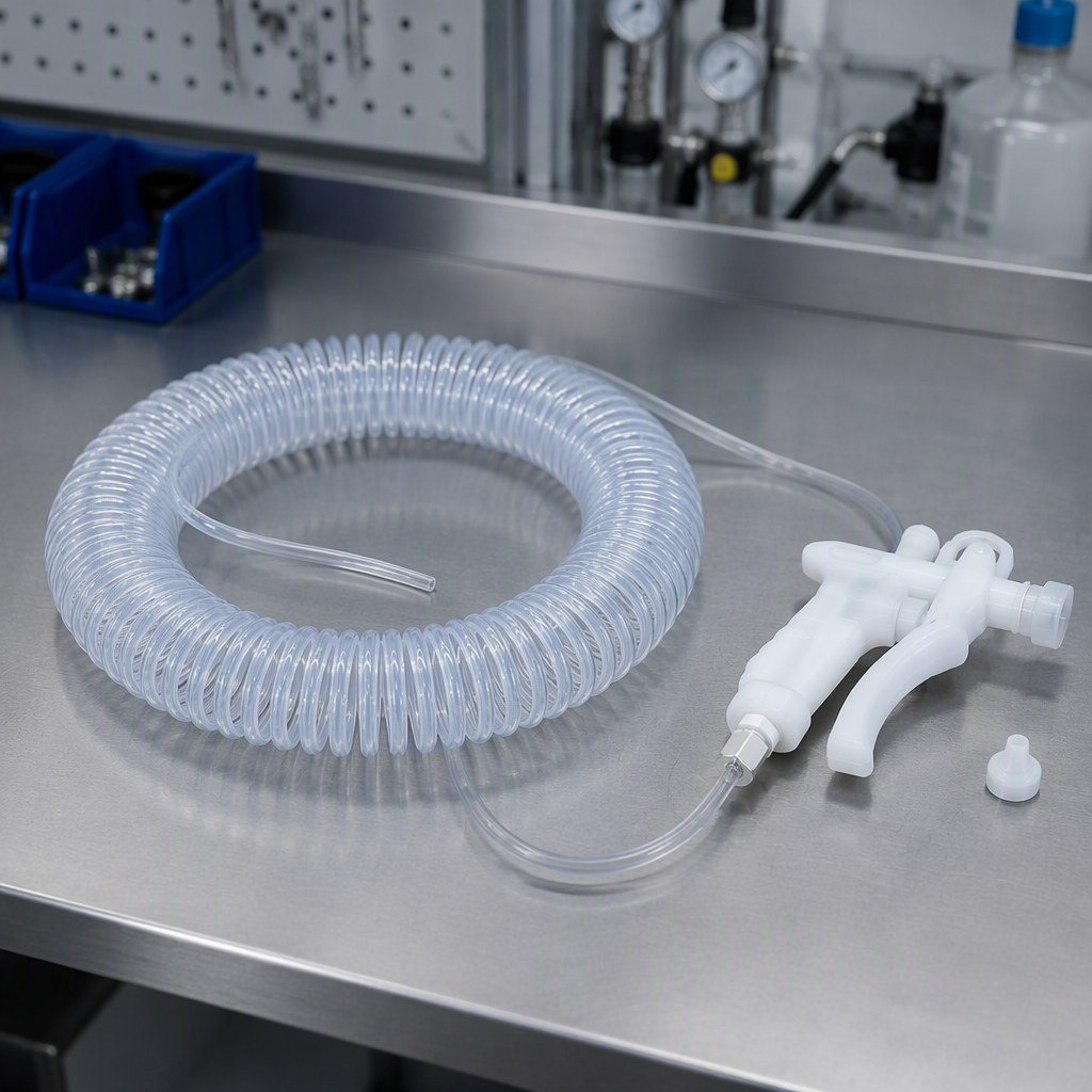 PFA Coiled Spring Tube Spray Gun Set