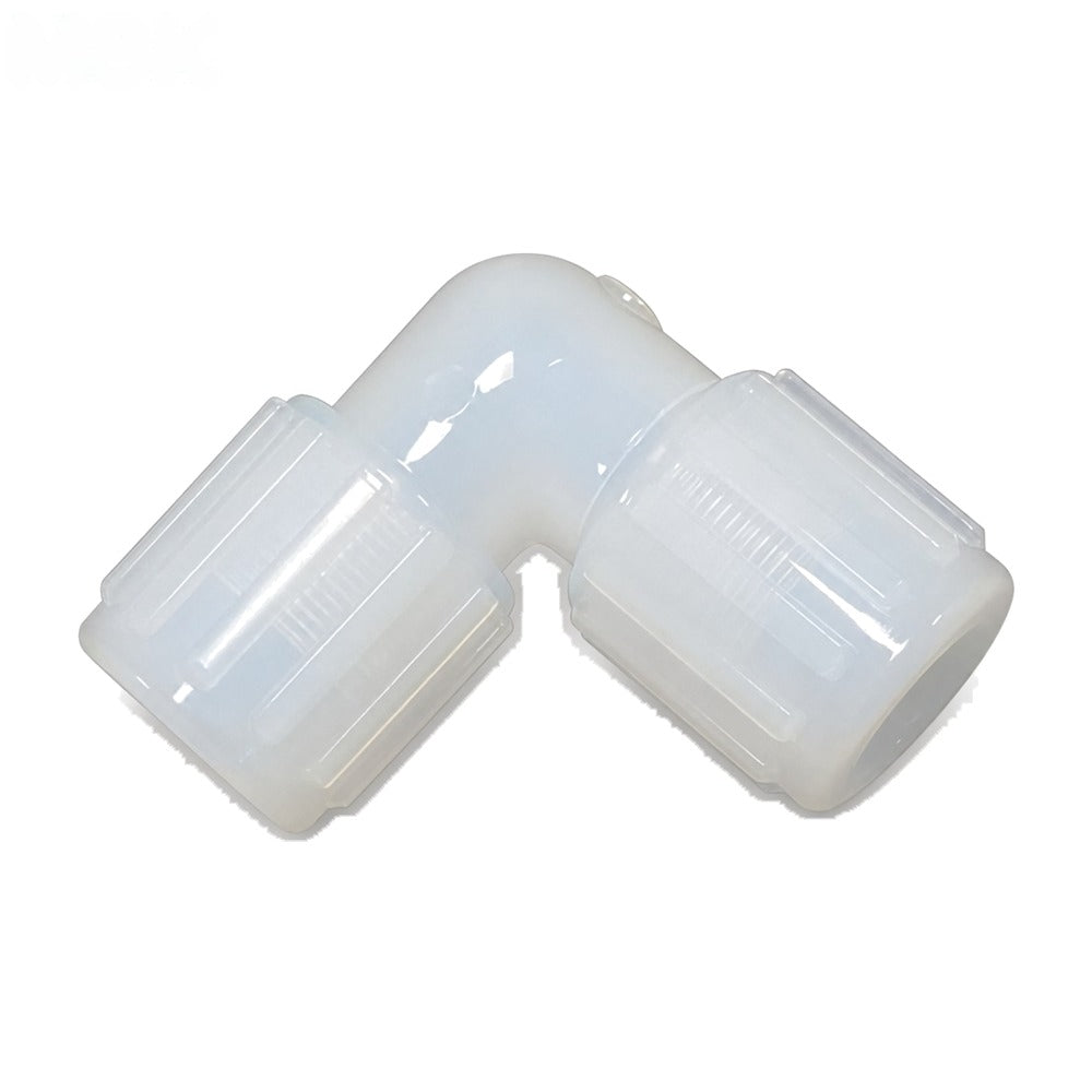 PFA 90-Degree Equal Elbow Connector, Flared