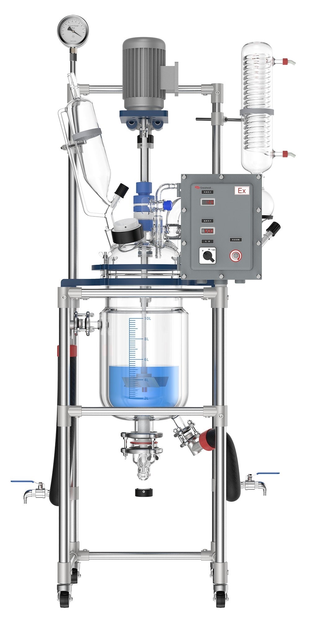 Explosion-Proof Jacketed Glass Reactor ALAB-GW-GR10Ex 10L
