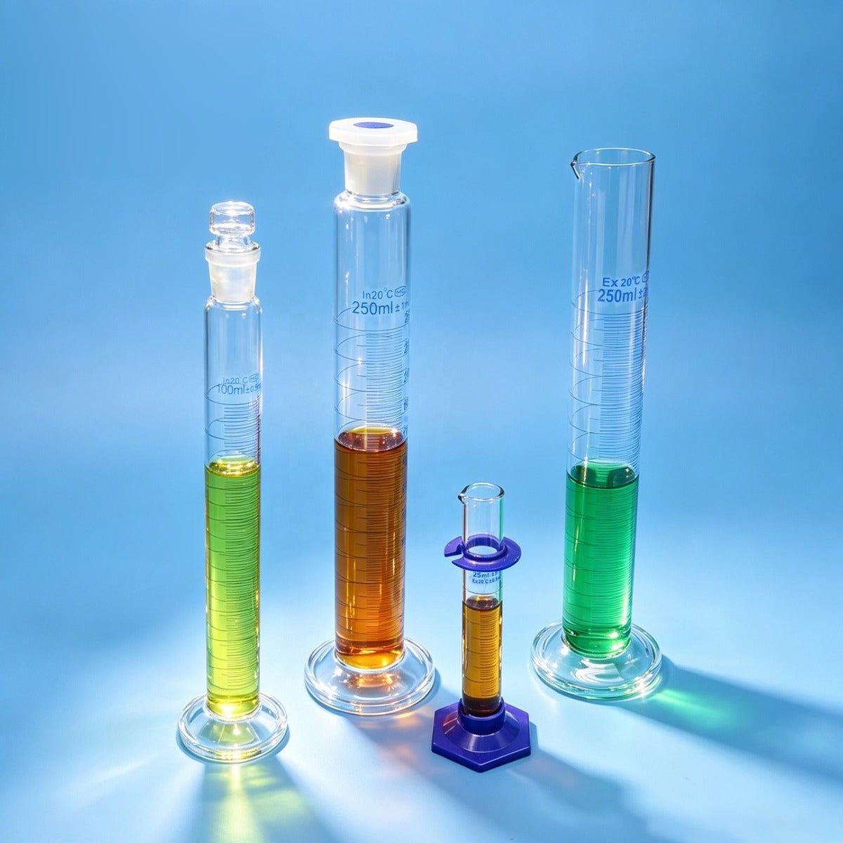 Borosilicate 3.3 Glass Graduated Measuring Cylinder with Glass Stopper