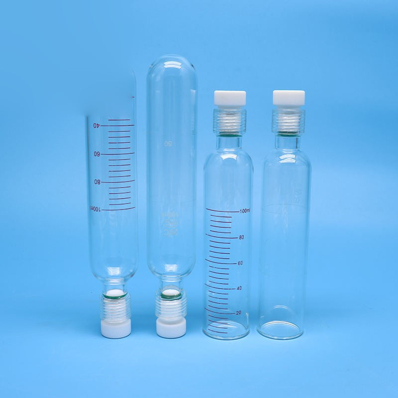 Borosilicate glass pressure reaction tube with PTFE screw plug