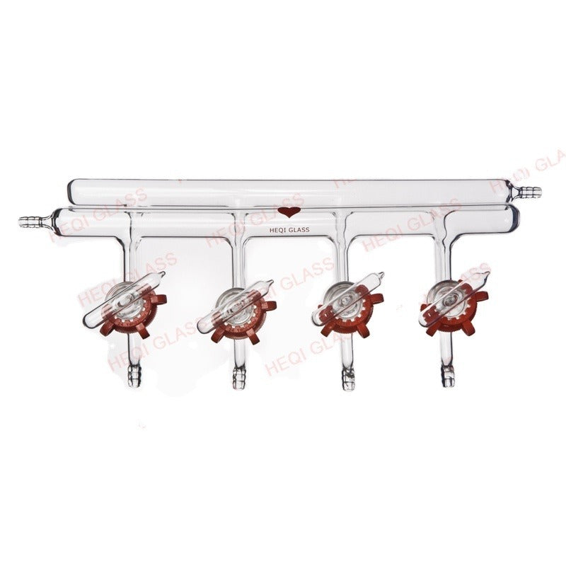 Double-Row Vacuum Manifold with Glass Stopcocks