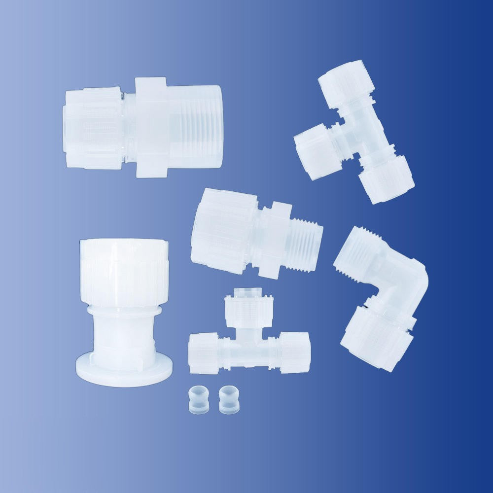 Chemical Resistant PFA Flare Fitting PFA Compression