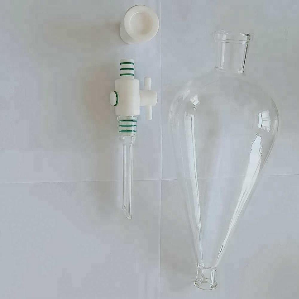 Glass-stopcock graduated pear separatory funnel