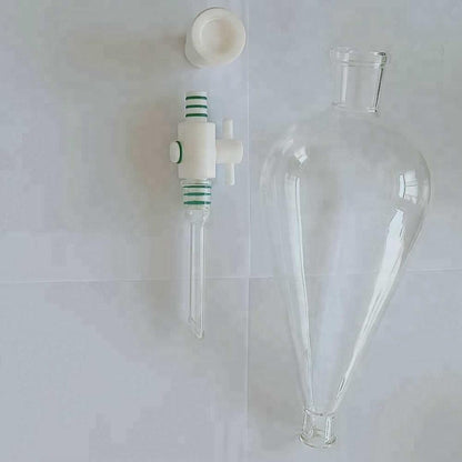 Glass-stopcock graduated pear separatory funnel