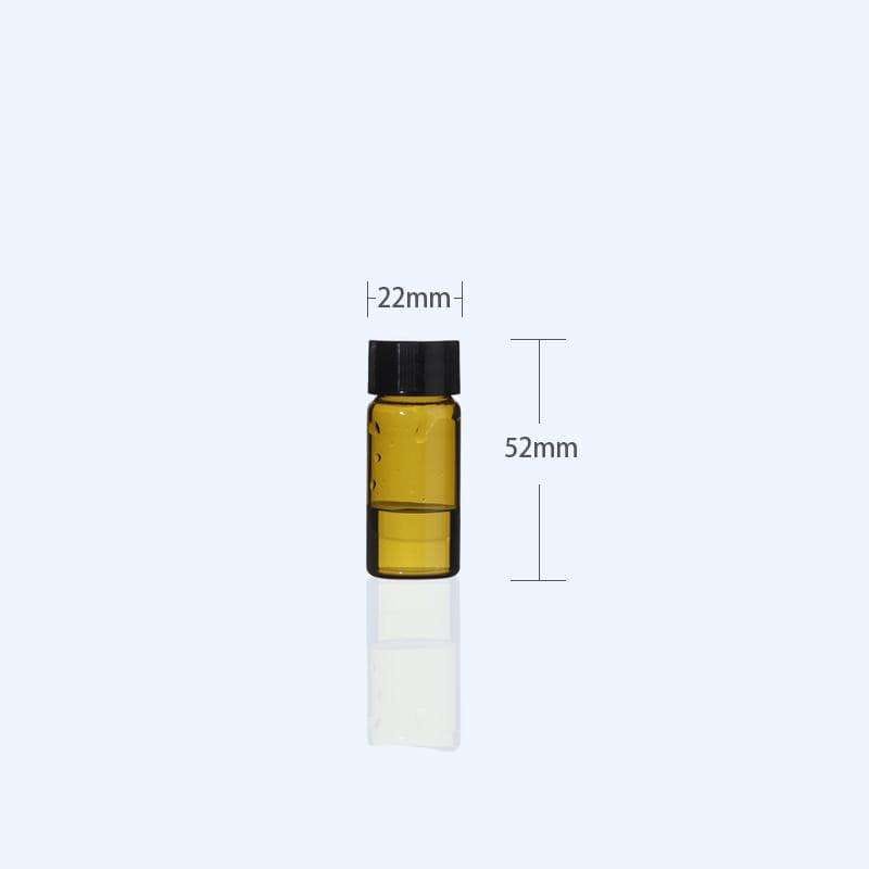Sample vials with thread, Brown glass, capacity 1 to 60 ml,100 pcs/pack