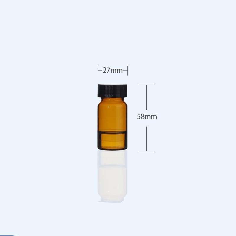 Sample vials with thread, Brown glass, capacity 1 to 60 ml,100 pcs/pack