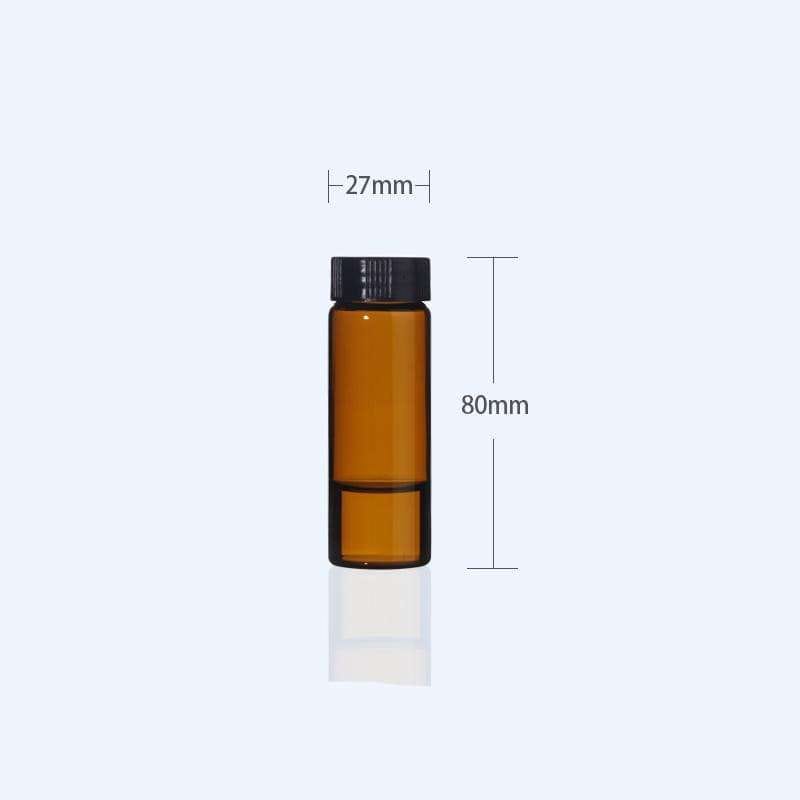 Sample vials with thread, Brown glass, capacity 1 to 60 ml,100 pcs/pack