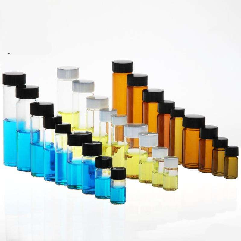 Sample Vials with Thread, Clear Glass, Capacity 1 to 60 ml,100 pcs/pack