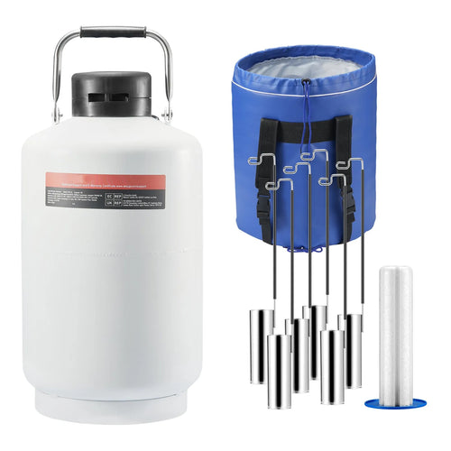Aluminum Alloy Liquid Nitrogen Container, LN2 Tank Dewar with 6 Canisters