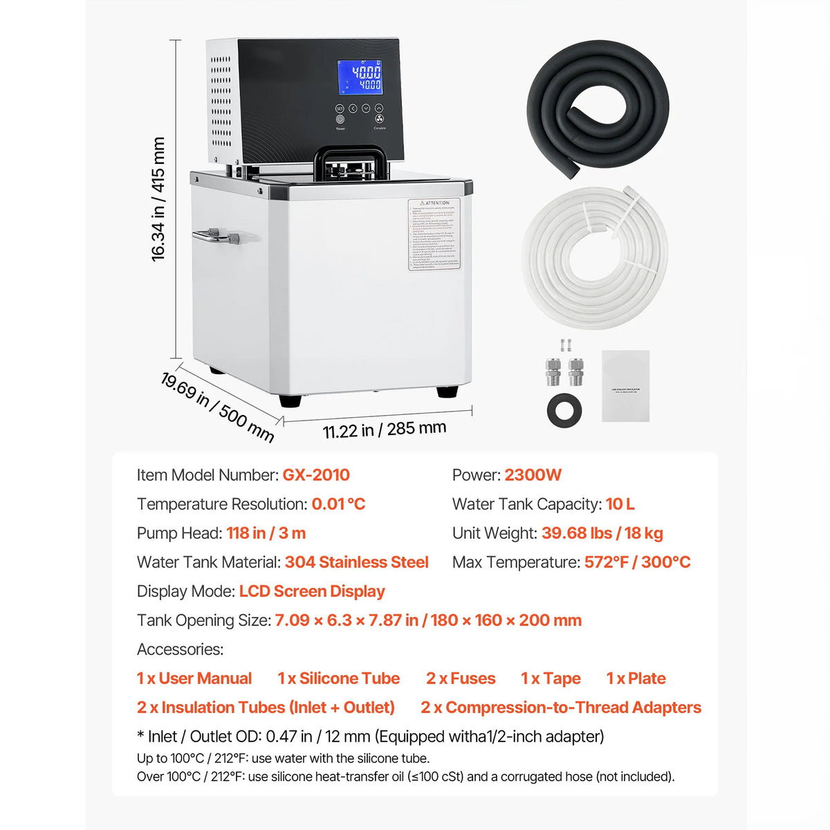 High-Temperature Circulating Oil Bath, Lab Constant Temperature Heating Tank