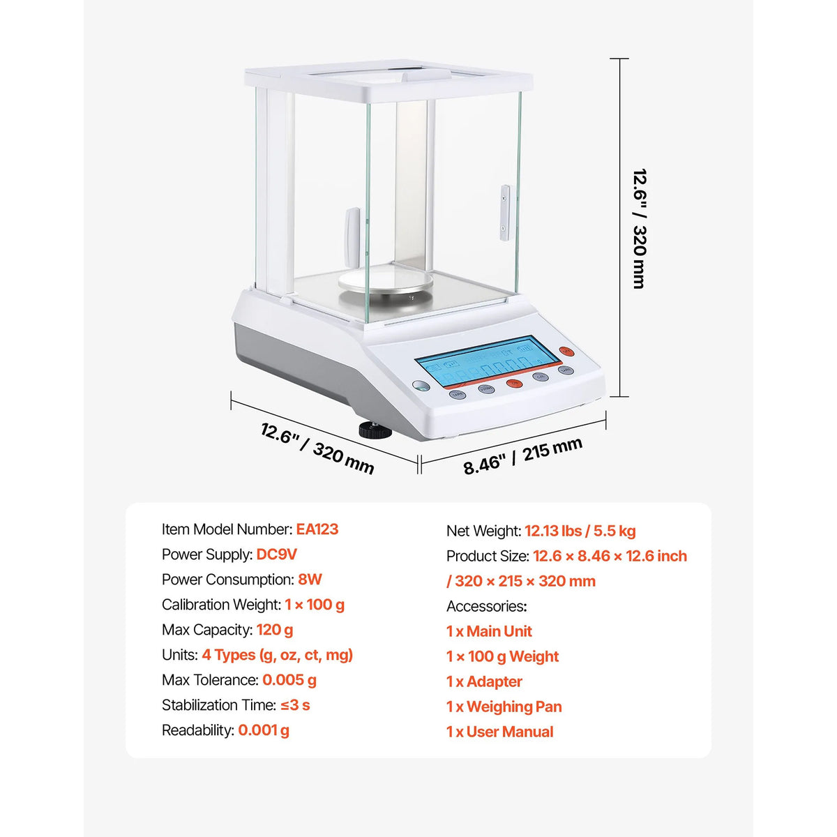 Electronic Digital Analytical Balance, High Precision Accuracy Lab Scale