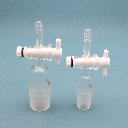 Straight 2-way inlet/vacuum adapter WITH PTFE stopcock