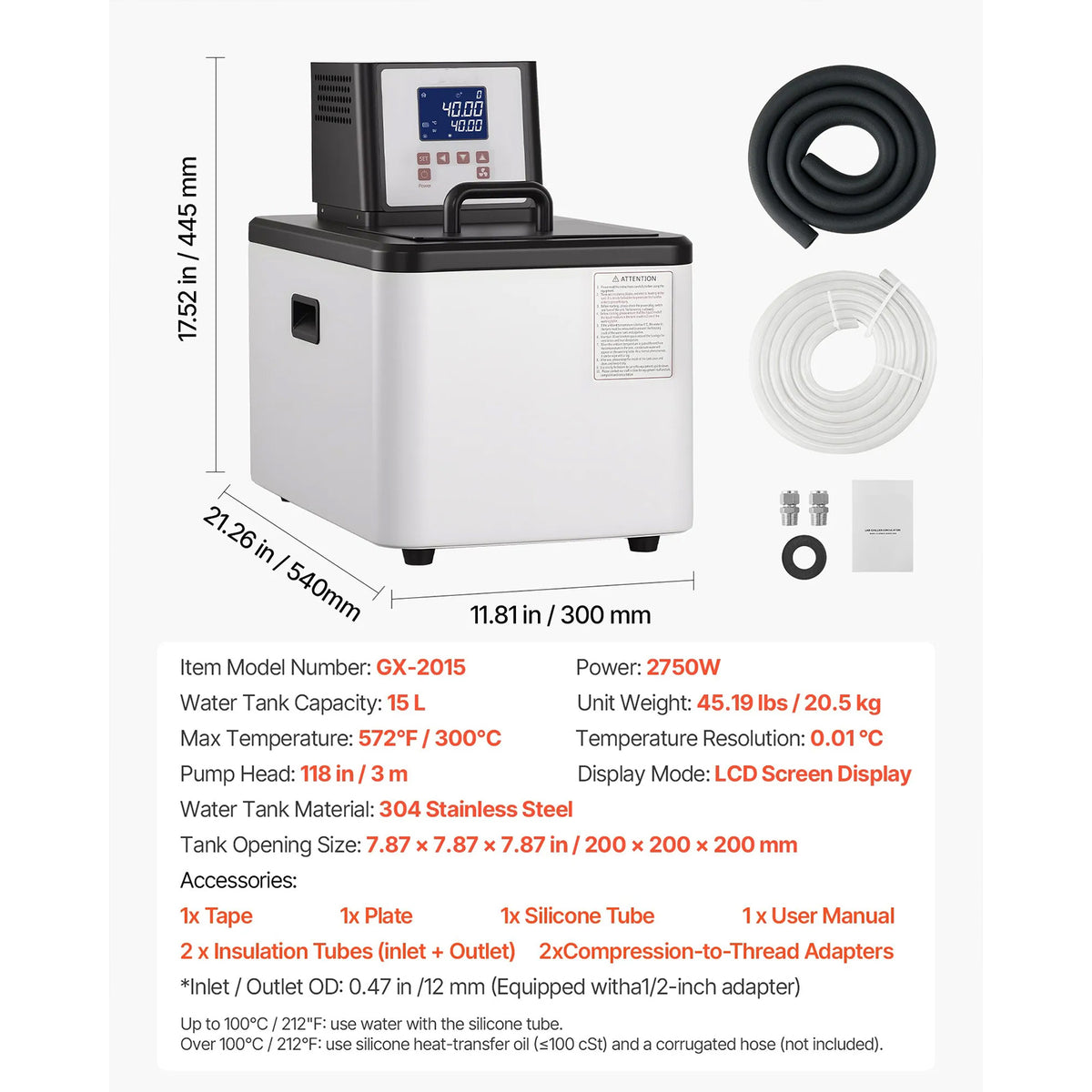 High-Temperature Circulating Oil Bath, Lab Constant Temperature Heating Tank