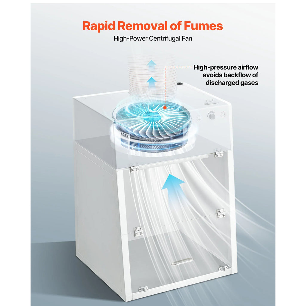 Ducted Fume Hood with LED Light and G1 Pre-Filter, Exhaust Equipment for Lab