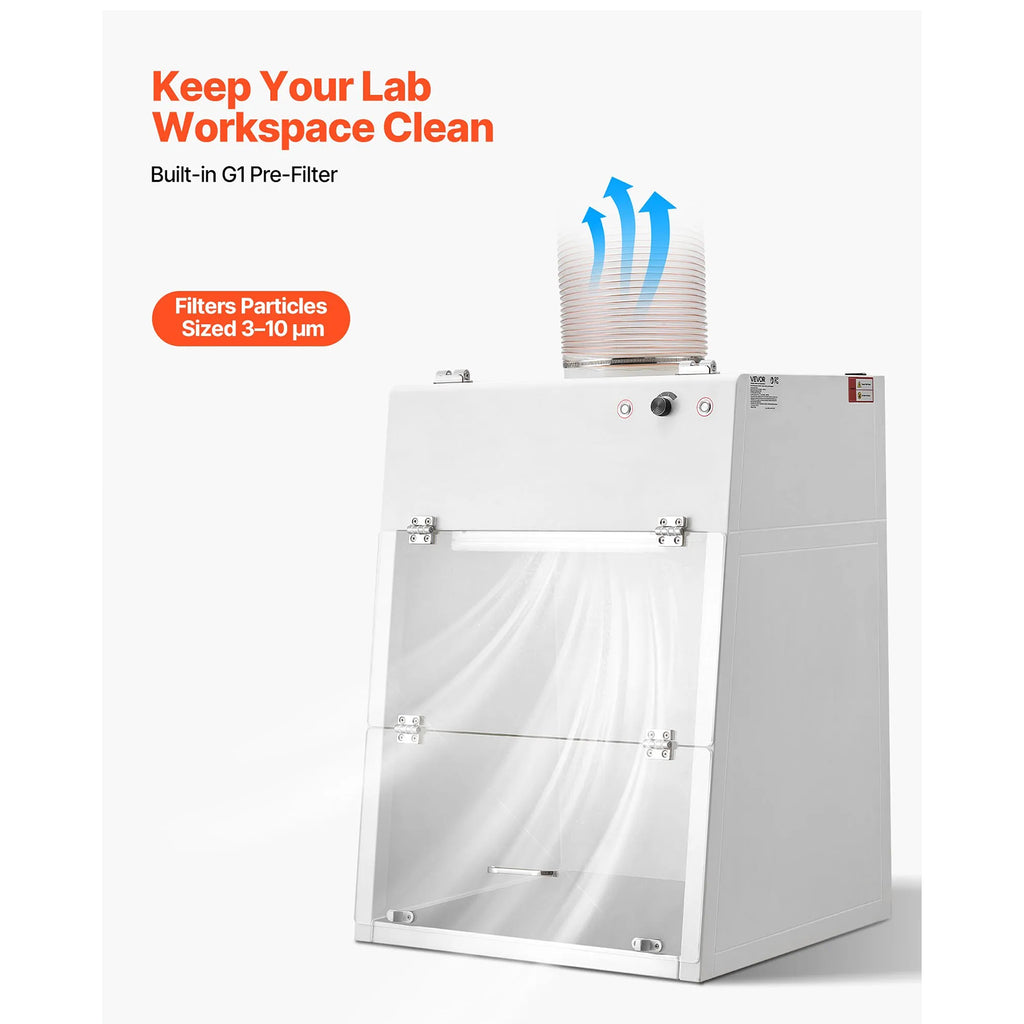 Ducted Fume Hood with LED Light and G1 Pre-Filter, Exhaust Equipment for Lab