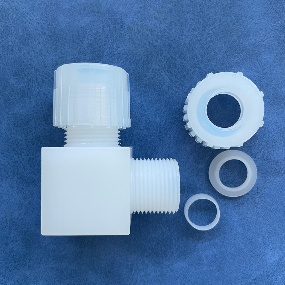 Acid Resistant PFA Union Elbow Injection Molded Straight