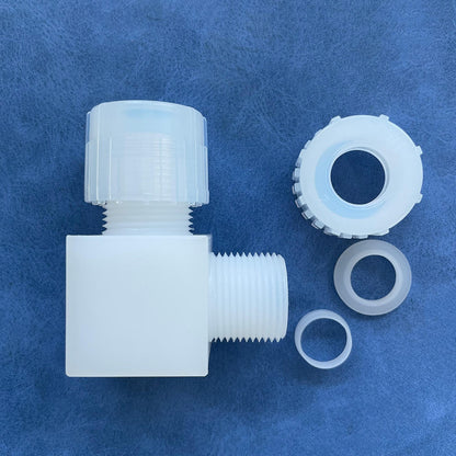 Acid Resistant PFA Union Elbow Injection Molded Straight