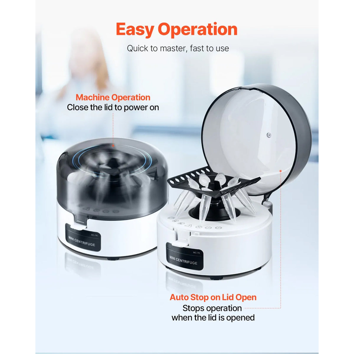 Laboratory Centrifuge Machine, with 1 Rotor for 2/5/10/15/50ml Tube Capacity