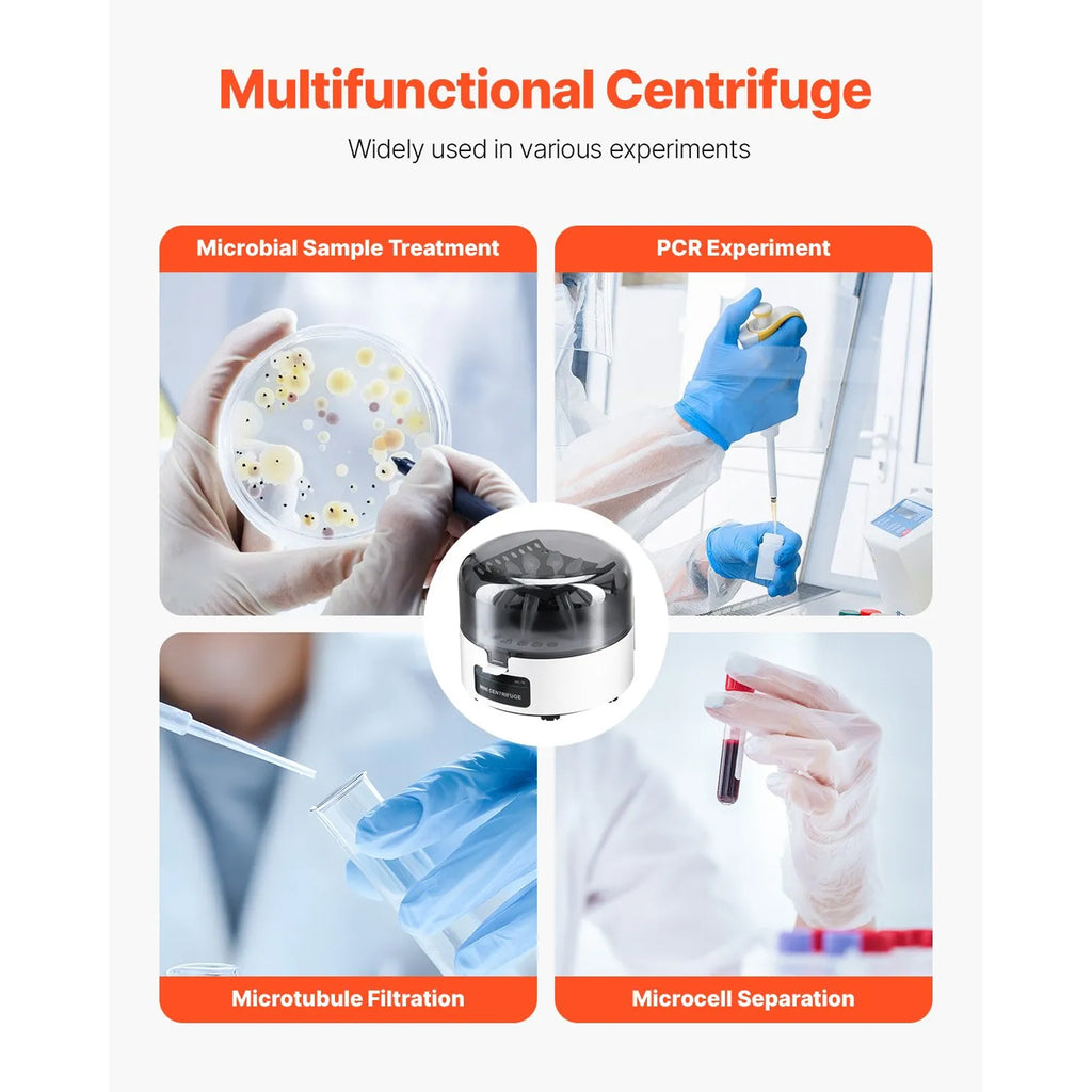 Laboratory Centrifuge Machine, with 1 Rotor for 2/5/10/15/50ml Tube Capacity