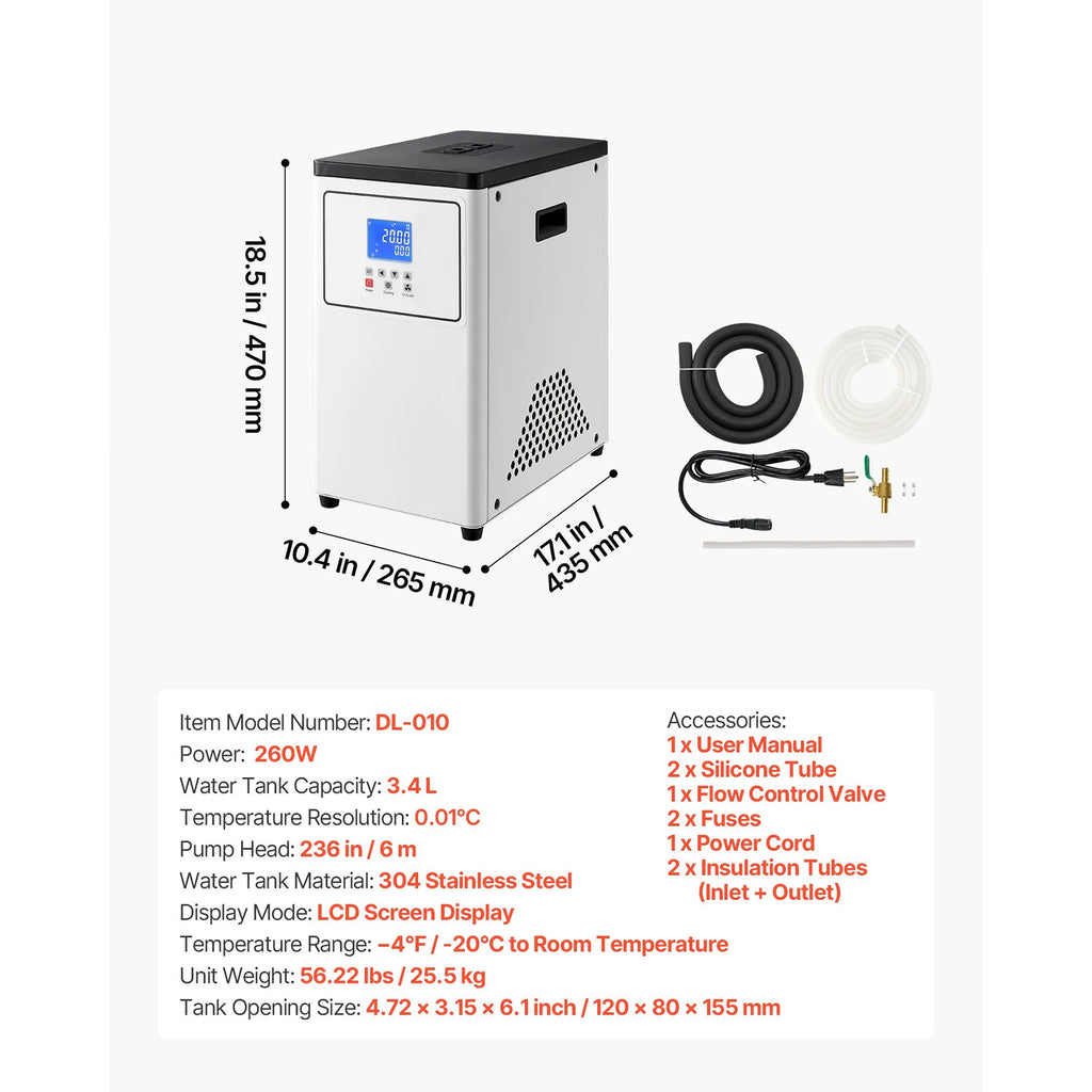 Laboratory Chiller Circulator, Recirculating Chiller Water Bath