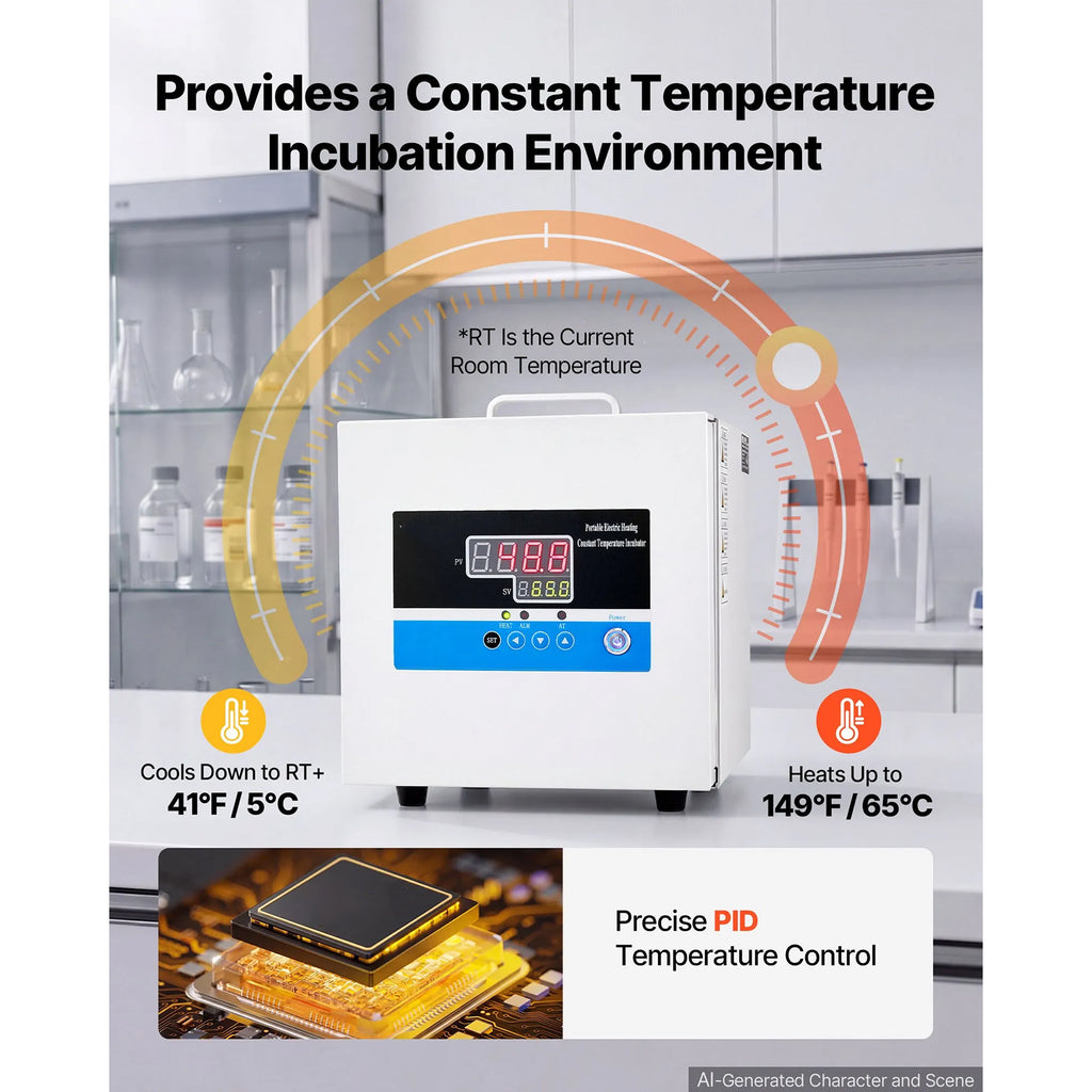 1.6 Gal / 6 L Microbiological Lab Incubator, Compact and Portable