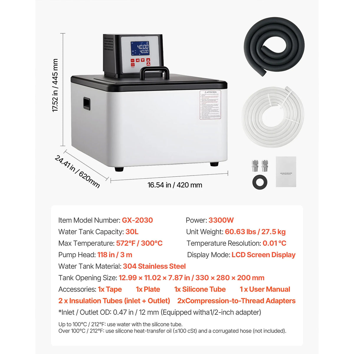 High-Temperature Circulating Oil Bath, Lab Constant Temperature Heating Tank