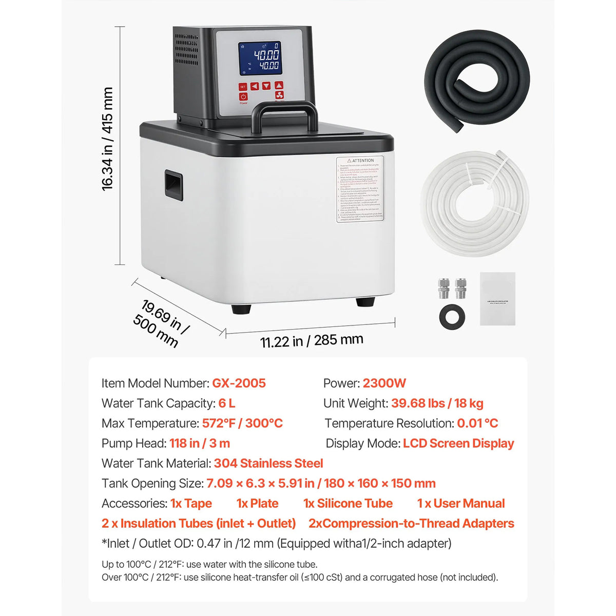 High-Temperature Circulating Oil Bath, Lab Constant Temperature Heating Tank