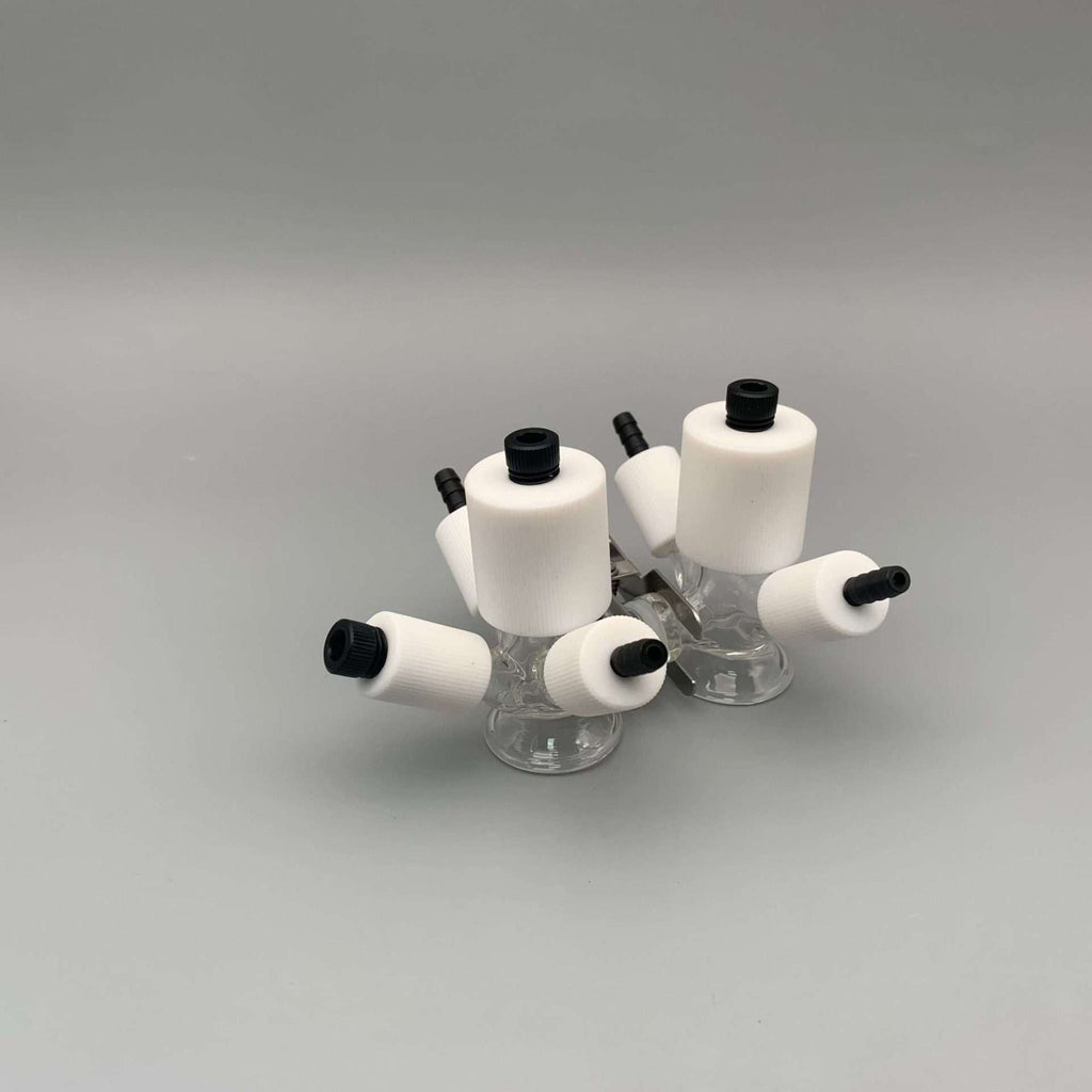 7-Hole Dual Chamber H-Cell Membrane Low Volume Electrochemical Reactor