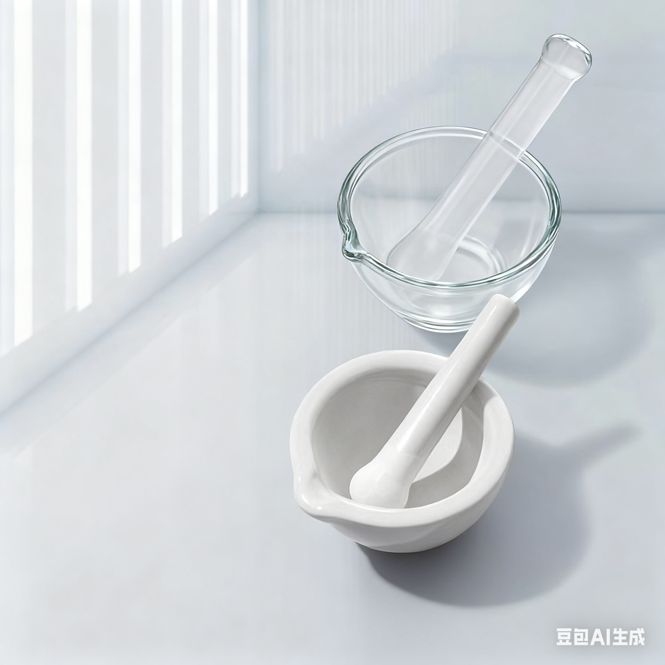 Thickened Ceramic Laboratory Mortar Pestle Set with Sample Jar Bowl Grinding Rod 60-356mm Capacity 1