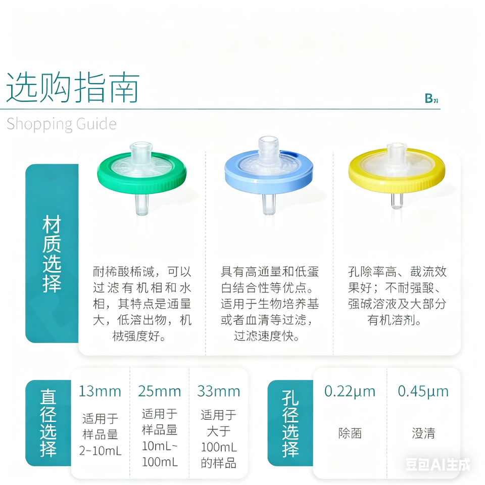 Syringe Filter Cell Microporous Membrane Organic Water System Disposable Needle Ptfe Glass Fiber Mce