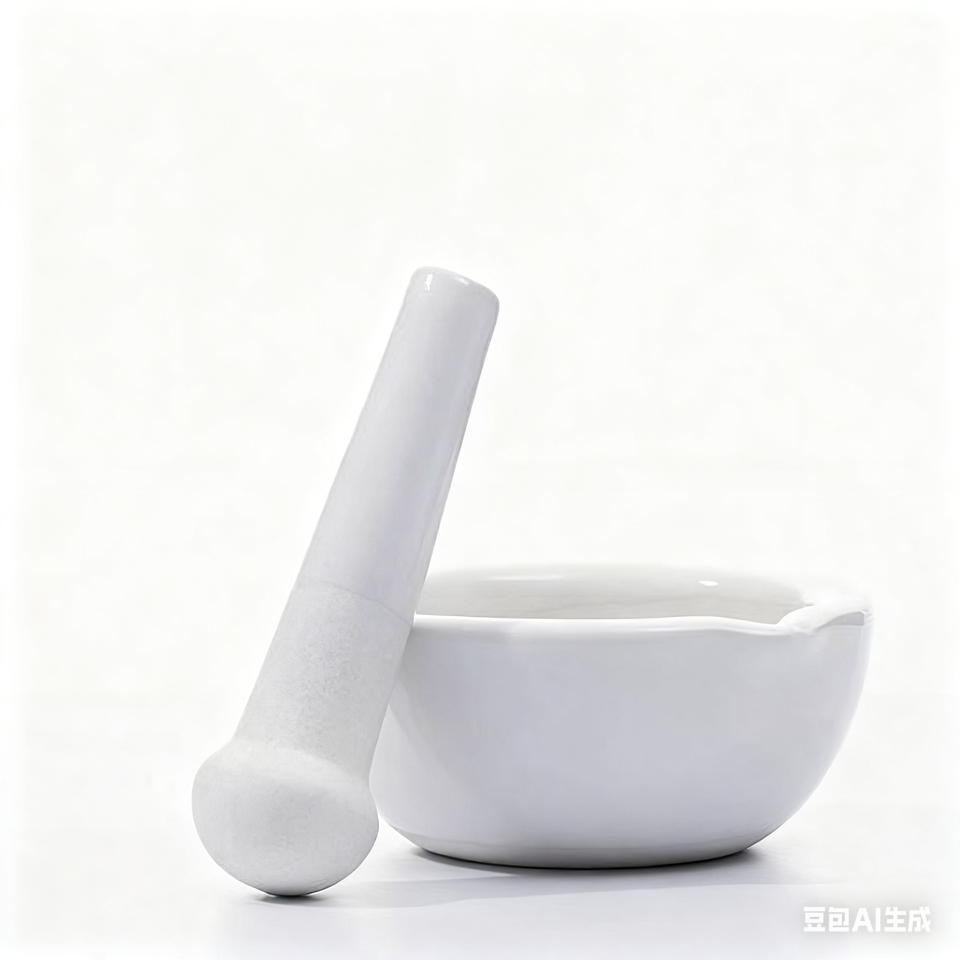 Thickened Ceramic Laboratory Mortar Pestle Set with Sample Jar Bowl Grinding Rod 60-356mm Capacity 1