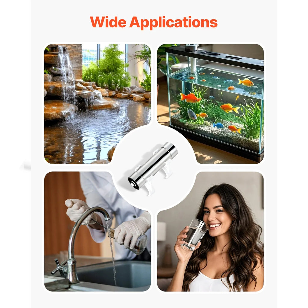 Water Purifier, 8W 1GPM, 110V Versatile Whole House UV Water Filter