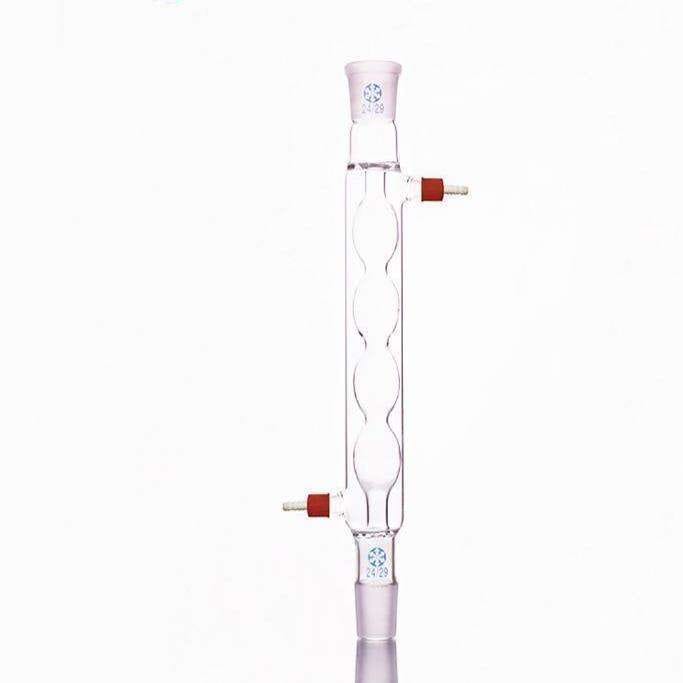 Allihn Condenser 200 to 500mm with Joint and Unscrewable Plastic Connectors, Borosilicate 3.3
