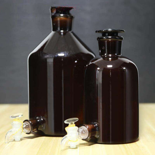 Aspirator Bottle with Stopper and Tap, Brown Glass, 2.5L to 20L