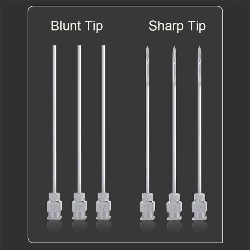 Syringe needles, blunt tip, length 60 to 120 mm, 5 pcs/pack, not for medical usage