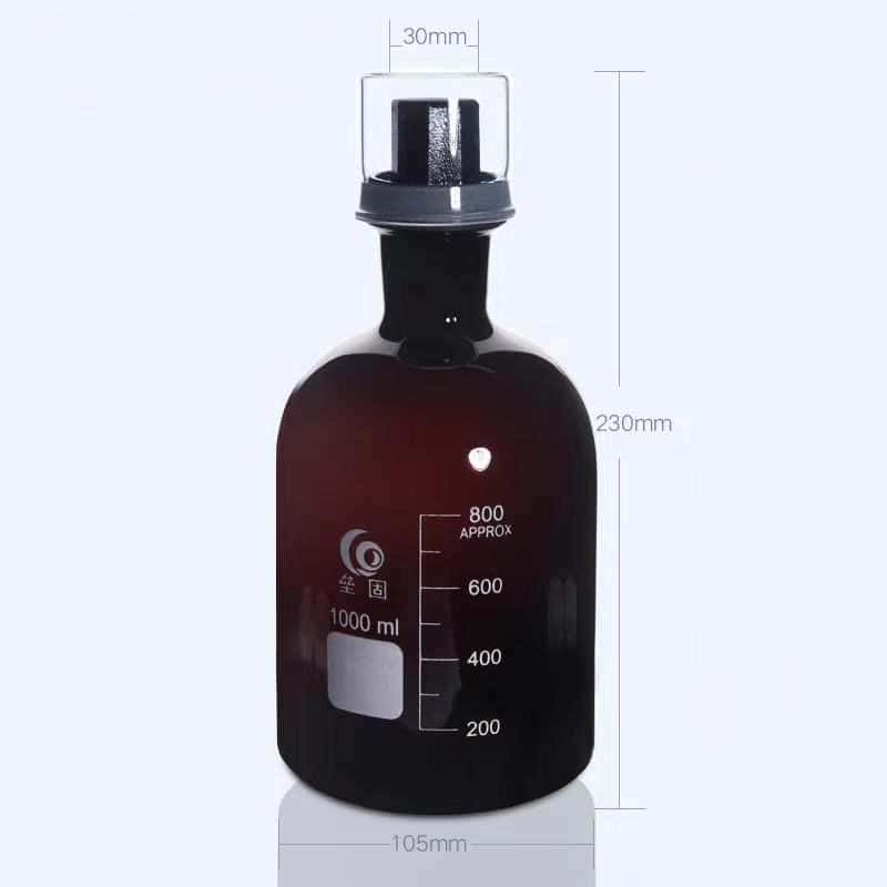 BOD Bottle with cover, Brown Glass, 125 ml to 1.000 ml