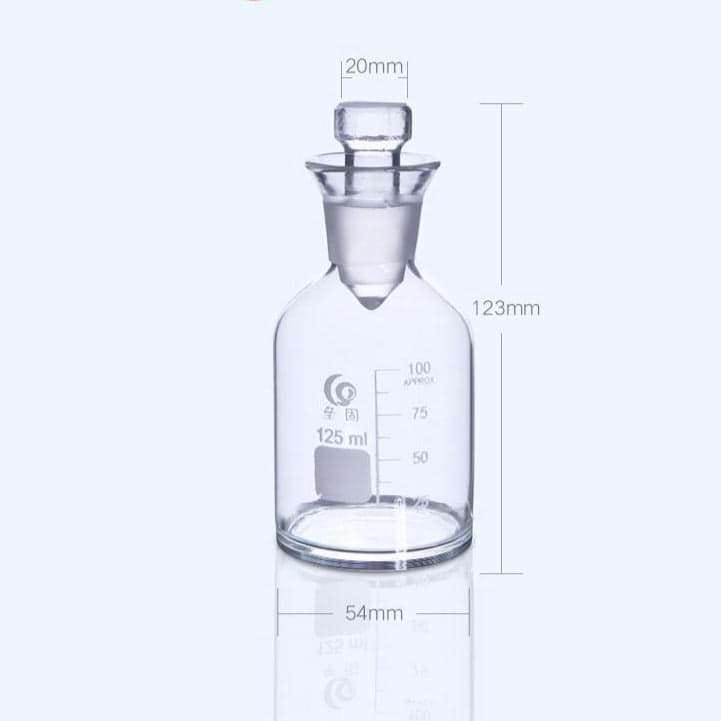 BOD Bottle 125 to 1000ml Clear Borosilicate 3.3 Glass with Labelling Area