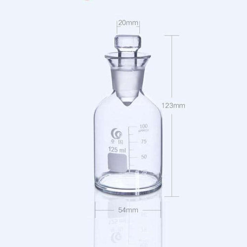 BOD Bottle 125 to 1000ml Clear Borosilicate 3.3 Glass with Labelling Area