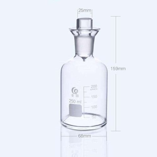 BOD Bottle 125 to 1000ml Clear Borosilicate 3.3 Glass with Labelling Area