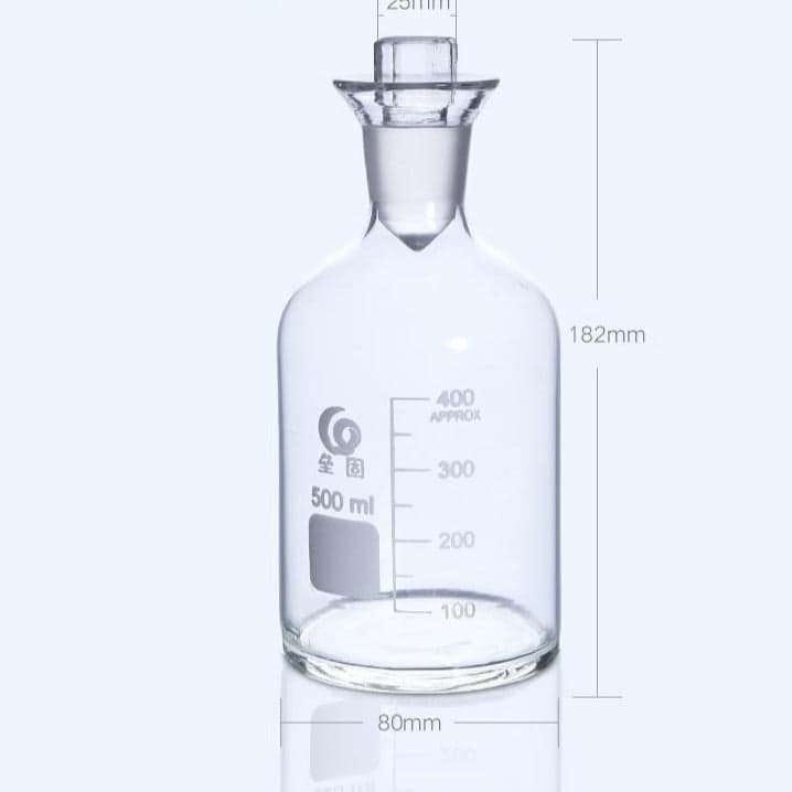 BOD Bottle 125 to 1000ml Clear Borosilicate 3.3 Glass with Labelling Area