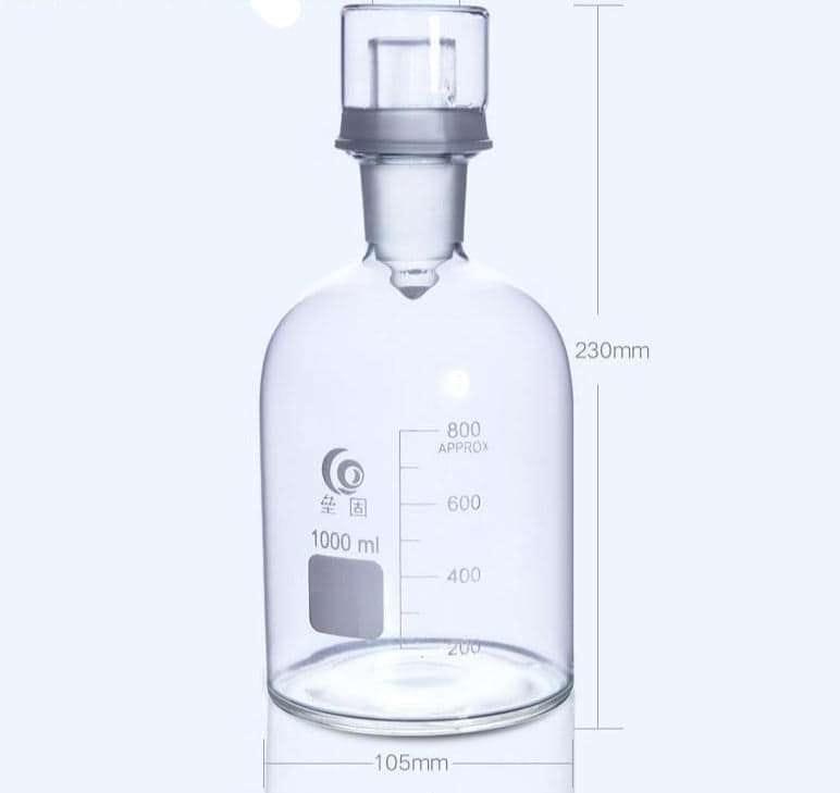 BOD Bottle with cover, Clear Glass, 125 ml to 1.000 ml